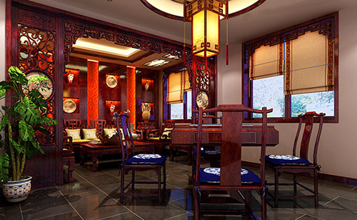 金川古典中式风格茶楼包间设计装修效果图